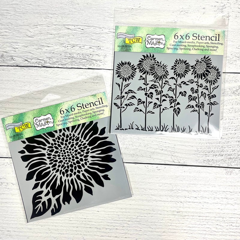 The Crafter's Workshop The Crafterâ€™s Workshop - Reusable Floral Stencil for Painting and Crafts â€“ Whimsical and Joyful Blooms for Creative Projects â€“ 2 Pk, 6" x 6" â€“ Joyful Sunflower/Sunflower Meadow - Image 2